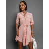 Růžové lehké šaty FOGGY s knoflíky