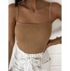Žebrovaný crop top SUMMER s ozdobnými ramínky