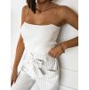 Žebrovaný crop top SUMMER s ozdobnými ramínky