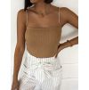 Žebrovaný crop top SUMMER s ozdobnými ramínky