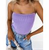 Žebrovaný crop top SUMMER s ozdobnými ramínky