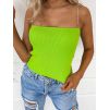 Žebrovaný crop top SUMMER s ozdobnými ramínky