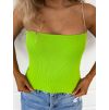 Žebrovaný crop top SUMMER s ozdobnými ramínky