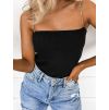 Žebrovaný crop top SUMMER s ozdobnými ramínky