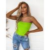 Žebrovaný crop top SUMMER s ozdobnými ramínky