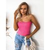 Žebrovaný crop top SUMMER s ozdobnými ramínky