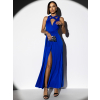 Královsky modré elegantní šaty KATIE s vázáním