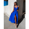 Královsky modré elegantní šaty KATIE s vázáním
