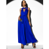 Královsky modré elegantní šaty KATIE s vázáním