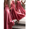 Malinové dlouhé lesklé šaty PERFECTLY