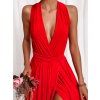 Červené elegantní šaty KATIE s vázáním