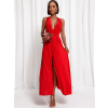 Červené elegantní šaty KATIE s vázáním