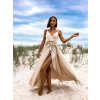 Béžové elegantní dlouhé šaty FAIRYTALE