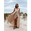 Béžové elegantní dlouhé šaty FAIRYTALE