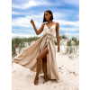 Béžové elegantní dlouhé šaty FAIRYTALE