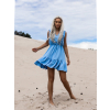 Modré krátké šaty JERRY s volánky
