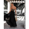 Černá dlouhá sukně DENISE s rozparkem
