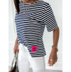 Bílo modré proužkované triko STAMP s odhalenými zády
