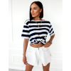 Bílo modré proužkované triko STAMP s odhalenými zády