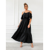 Černé dlouhé šaty HEAVEN na ramínka