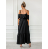 Černé dlouhé šaty HEAVEN na ramínka