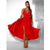 Červené elegantní dlouhé šaty FAIRYTALE
