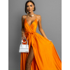 Oranžové elegantní dlouhé šaty FAIRYTALE