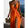 Oranžové elegantní dlouhé šaty FAIRYTALE