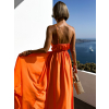 Oranžové elegantní dlouhé šaty FAIRYTALE