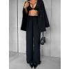 Černé elegantní kalhoty CORAL s rozšířenými nohavicemi