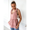 Starorůžový volnější volánkový top VALERIE