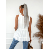 Bílý volnější volánkový top VALERIE