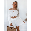 Bílý elegantní krátký komplet ROMANTIC