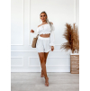 Bílý elegantní krátký komplet ROMANTIC
