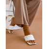 Bílé proplétané boty na podpatku ABBY