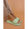 Světle zelené zapletené pantofle LIMIT