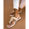 Bílé sandálky DECOY s perličkami