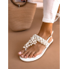 Bílé sandálky DECOY s perličkami