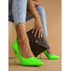 Neonově zelené vzorované boty na podpatku LINDSEY