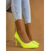 Neonově žluté boty na podpatku SHELLY