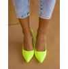 Neonově žluté boty na podpatku SHELLY