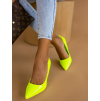 Neonové žluté hladké boty na podpatku MELODY