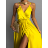 Žluté dlouhé lesklé šaty PERFECTLY