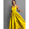 Žluté dlouhé lesklé šaty PERFECTLY
