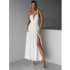Bílé elegantní šaty KATIE s vázáním