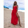 Červené dlouhé šaty SHANE s rozparkem