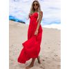 Červené dlouhé šaty SHANE s rozparkem