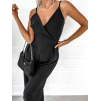 Černý dlouhý overal MARIAH s vázáním na zádech