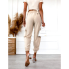 Béžové kalhoty STYLE s kapsami