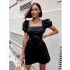 Černé kratší šaty GROW s průstřihy